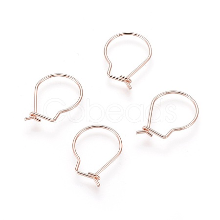 304 Stainless Steel Hoop Earrings Findings STAS-H436-02RG-1