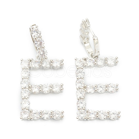 Brass Micro Pave Clear Cubic Zirconia Pendants ZIRC-J039-18P-E-1