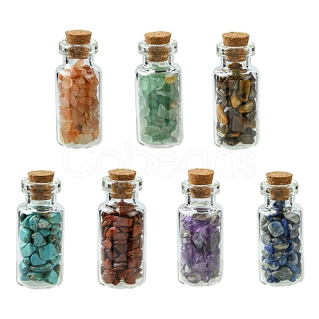 Transparent Glass Wishing Bottle Decoration AJEW-JD00010-1