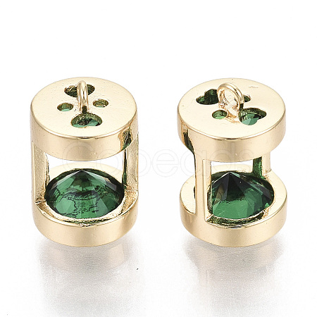Brass Cubic Zirconia Charms KK-S356-067A-NF-1
