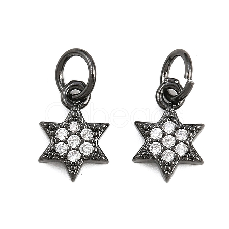 Brass Micro Pave Cubic Zirconia Pendants ZIRC-K070-41B-1