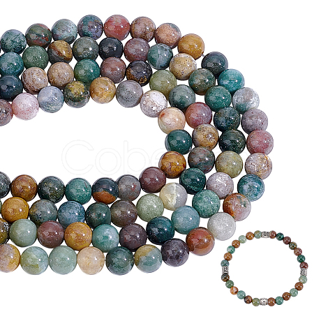 4Strands Natural Indian Agate Bead Strands G-PH0002-94-1