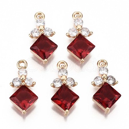 Brass Micro Pave Cubic Zirconia Links KK-R111-012-A02-1