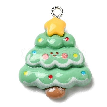 Christmas Opaque Resin Pendants CRES-D016-01G-1