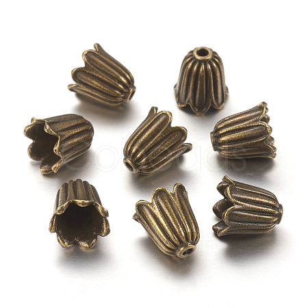Tibetan Style Alloy Bead Caps X-TIBEB-00864-AB-NR-1