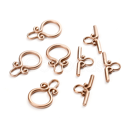 Ion Plating(IP) 304 Stainless Steel Toggle Clasps STAS-D142-03A-RG-1