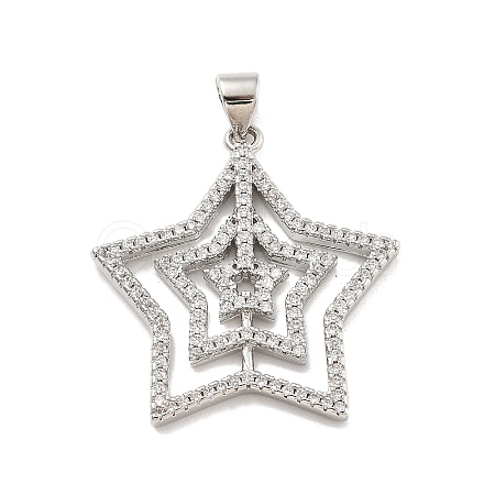 Rack Plating Brass Micro Pave Cubic Zirconia Pendants KK-D359-30P-1