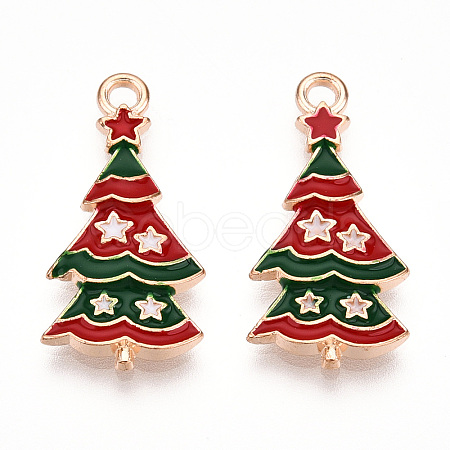Christmas Theme Alloy Enamel Pendants ENAM-N056-403B-1