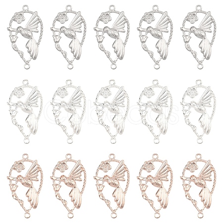 15Pcs 3 Colors 304 Stainless Steel Connector Charms STAS-YW0011-28-1