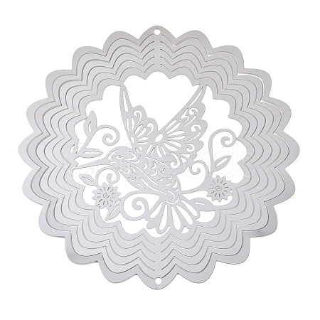 201 Stainless Steel 3D Rotating Hanging Wind Spinner STAS-B122-01P-07-1