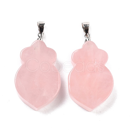 Natural Rose Quartz Pendants G-A203-02E-P-1