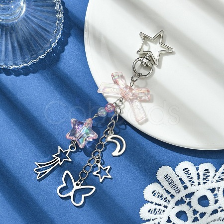 Butterfly Star Acrylic & Alloy Pendant Decoration KEYC-YW00145-02-1