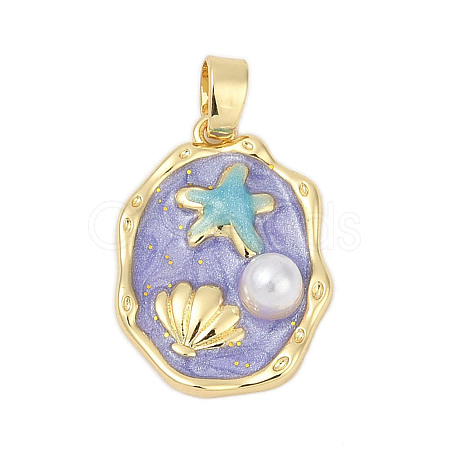 Brass Enamel Pendants KK-U068-02A-01G-1