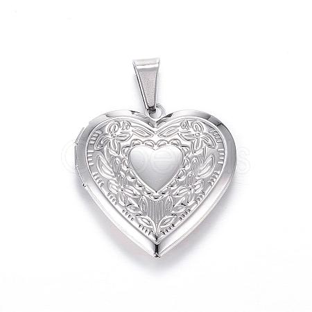 Tarnish Resistant 316 Stainless Steel Locket Pendants STAS-N0016-03P-1