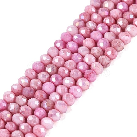 Anti-Tarnish Electroplate Rondelle Glass Beads Strands EGLA-T021-3mm-17-14-1