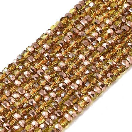 Electroplate Glass Beads Strands GLAA-Q105-03-06-1