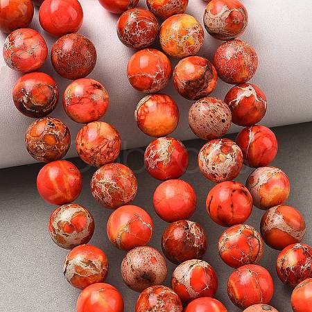 Dyed Natural Imperial Jasper Beads Strands GG-NH0018-A01-10mm-1