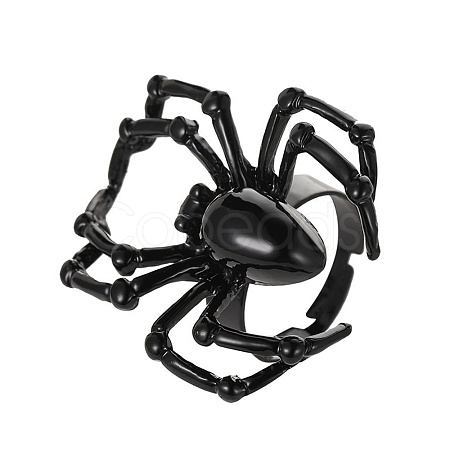 Alloy Spider Adjustable Ring for Halloween RJEW-O048-01EB-1