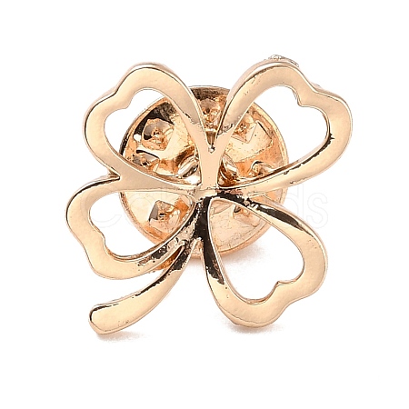 Hollow Clover Zinc Alloy Brooch for Women Dress Shawl JEWB-P010-02-1