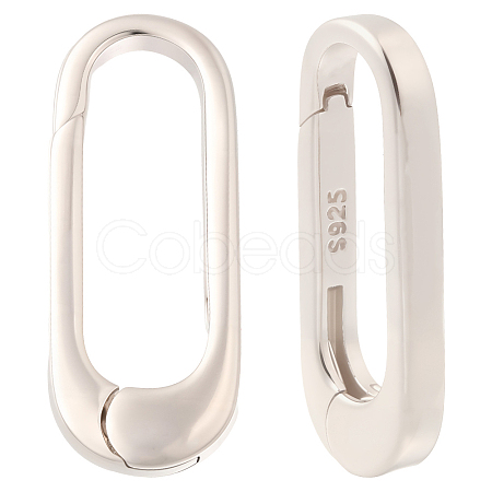 2Pcs 925 Sterling Silver Spring Gate Rings STER-BBC0008-74-1