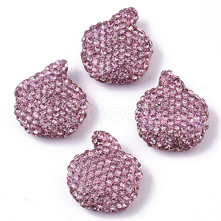 Handmade Polymer Clay Rhinestone Beads RB-T017-07E-1