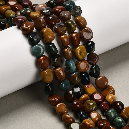 Natural Ocean Jasper Beads Strands G-P568-C06-01-1
