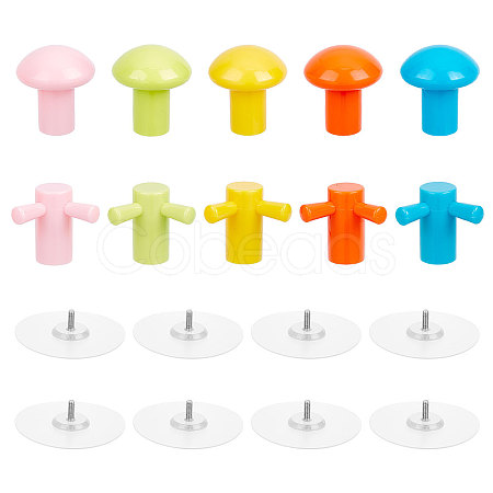 2 Sets 2 Style PP Knob Wall Hook Hangers AJEW-GF0006-83-1