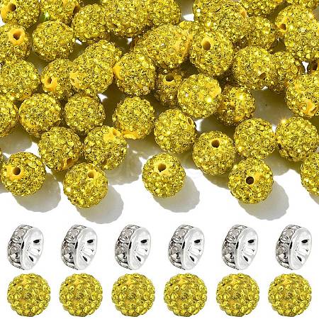 100Pcs Pave Disco Ball Beads RB-YW0001-30A-1