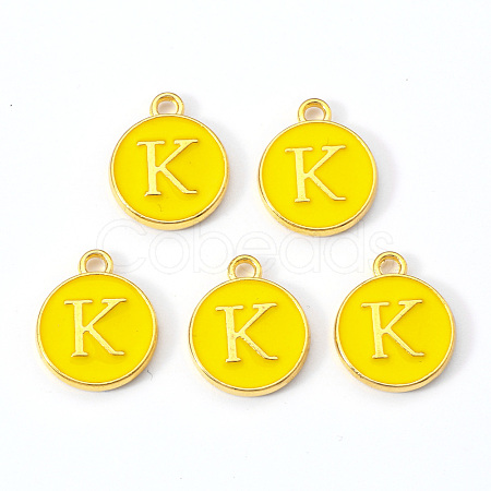 Golden Plated Alloy Enamel Charms ENAM-S118-09K-1