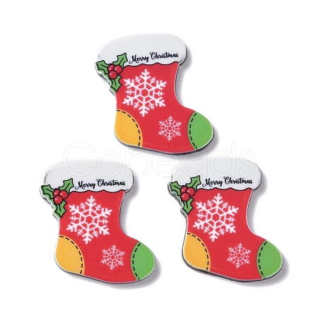 Christmas Style Printed Acrylic Cabochons MACR-O045-01H-1