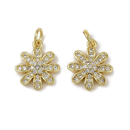 Brass Micro Pave Cubic Zirconia Pendants KK-I358-063G-K-1