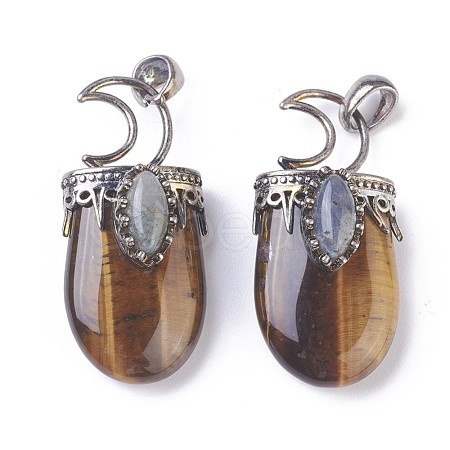 Natural Tiger Eye Pendants G-F639-09C-1