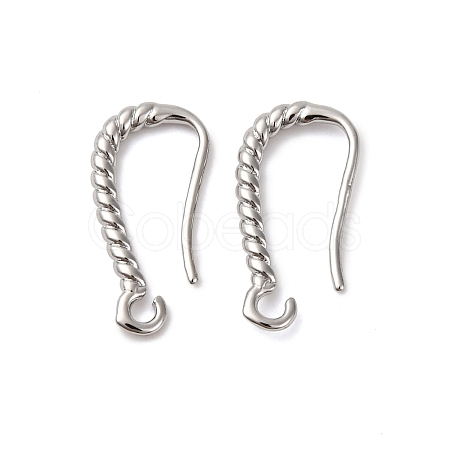 Brass Clear Cubic Zirconia Earring Hooks KK-L242-26P-1