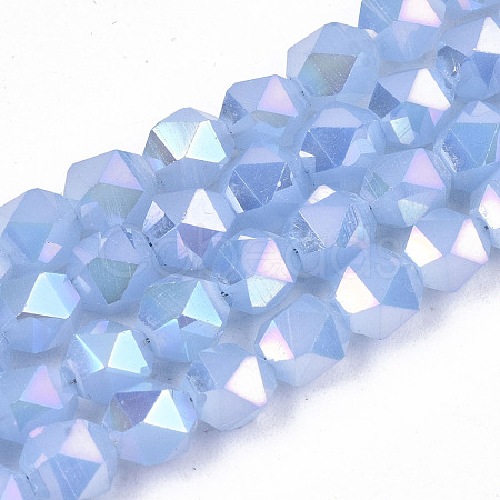Electroplate Glass Beads Strands X-EGLA-T019-07D-1