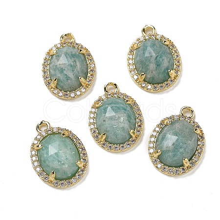 Natural Amazonite Faceted Oval Pendants G-I375-02G-03-1