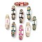 Handmade Indonesia Beads, with Iron, ABS Plastic, Resin and Glass, Long Oval, Mixed Color, 59x21mm, Hole: 4.8mm