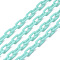 Opaque Acrylic Cable Chains, Oval, Turquoise, 13x8x2mm, 19.68 inch(50cm)/strand