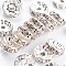 Brass Rhinestone Spacer Beads, Grade A, Straight Flange, Silver Color Plated, Rondelle, Crystal, 10x4mm, Hole: 2mm