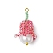 Seed Beads Beaded Charms, with Glass Pearl Beads, Lily of the Valley Pendant, Camellia, 26.5x15x15mm, Hole: 1.6mm