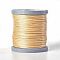 Waxed Polyester Cord, Micro Macrame Cord, Bracelets Making Cord, for Leather Projects, Handcraft, Bookbinding, Flat, PeachPuff, 0.8x0.2mm, about 164.04 yards(150m)/roll