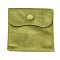 Velvet Jewelry Pouches, Jewelry Gift Bags with Snap Button, for Ring Necklace Earring Bracelet Storage, Square, Yellow Green, 10x9.7x0.2cm