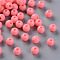 Opaque Acrylic Beads, Round, Salmon, 6x5mm, Hole: 1.8mm, about 440pcs/50g