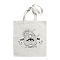 Printed Cotton Canvas Pouches, with Handle, Shoulder Bags for Shopping, Rectangle, Heart, 40x35cm