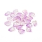 Two-Tone Transparent Glass Charms, Leaf, Pink, 13.5x10.5x3.5mm, Hole: 1.2mm