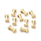 Brass Charms, for Personalized Name Necklace Making, Long-Lasting Plated, Letter, Letter I, I: 9x4.5x3mm, Hole: 1.6mm