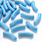 Opaque Acrylic Beads, Curved Tube, Light Sky Blue, 32x9.5x8mm, Hole: 1.8mm