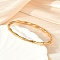 304 Stainless Steel Bamboo Joint Hinged Bangle, Golden, Inner Diameter: 1-7/8x2-1/4 inch(4.75x5.75cm)