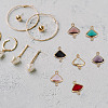 14Pcs 7 Colors Glass Connector Charms KK-GO0001-26-5