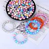 Printed Round with Leopard Print Pattern Silicone Focal Beads SI-JX0056A-08-3