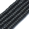 Natural Black Stone Beads Strands G-F631-A14-1